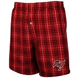 NCAA Reebok Tampa Bay Buccaneers Red Plaid Event Boxer Shorts (Small)