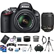 Nikon D5100 16.2MP CMOS Digital SLR Camera with 18-55mm f/3.5-5.6 AF-S DX VR Nikkor Zoom Lens + Nikon 55-200mm f/4-5.6G ED IF AF-S DX VR [Vibration Reduction] Nikkor Zoom Lens + Original Nikon EN-EL14 Lithium-Ion Battery + 3 Extra Lenses + 32GB SDHC Memory And More Complete Shooter Kit