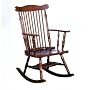 Rocker in Cherry Finish with Nine Spindle Back by AtHomeMart
