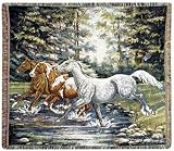 Spring Fling Horses Horse Theme Tapestry Throw 50
