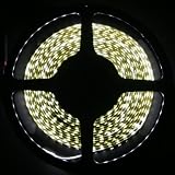 HitLights Cool White Double Density 600 LEDs Flexible Light Strip, 3528 Type SMD, 5 Meter or 16.4 Ft, 12 Volt, 48 Watt