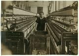 Photo King Philip Card Room. Rosawna - 14 years, 959 Globe St., Doffer on Jack Speeders. Pushing a truck of empty