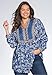 Women's Plus Size Blouse In Mixed Print With Pretty Details And Shirring