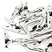 SODIAL(R) 50 Pcs Silver Tone Metal Insulated Alligator Clip Crocodile Clamps
