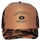 UNIVERSITY OF XXL BIOLOGY Adult Brown Camo Mesh Back Hat / Baseball Cap