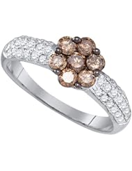 0.92CT COGNAC DIAMOND FLOWER RING