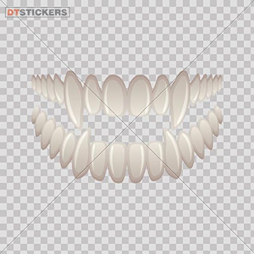 Vinyl Sticker Decal Isolated Dracula Vampire Teeth Atv Car Garage bike candle biohazard poster science (5 X 2,96 Inches) Fully Waterproof Printed vinyl sticker