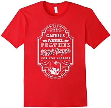 Men's Paper T-shirt , Castiel's angel Feather Toilet paper for you Medium Red