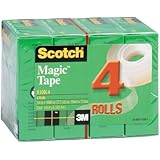 Scotch Magic Tape, 3/4 x 1000 Inches, Boxed, 4 Rolls (810K4)