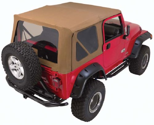 Rugged Ridge 88-95 Black Denim Jeep Wrangler Replacement Soft Top w/ Upper Door Skins & Tinted Windows