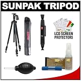 Sunpak Pro 423PX Carbon Fiber 3 Section Tripod with Compact Pistol Grip Ball Head & Case + Cleaning Kit for Nikon D3000, D3100, D5000, D7000, D90, D300s, D3, D3s, D3x Digital SLR Cameras