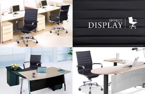 Mid-Back Leather adjustable Rotating Office Chair Desks & Conference Rooms Black