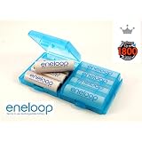 Sanyo eneloop Pile AA Mignon, confezione da 8 - nuova versione HR-3UTGB con fino a 1800 cicli di ricarica e custodia - bludi eneloop