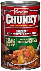 Campbell's Chunky Beef With White & Wild Rice Easy Open, 18.8-Ounce Cans (Pack of 12)