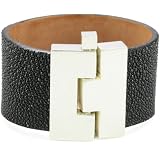 Leighelena Jigsaw Black Stingray Wide Bracelet