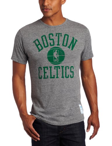 NBA Men's Boston Celtics Larry Bird Originals Practice Name & Number Tri-Blend Short Sleeve Jersey Tee (Dark Grey Heather, Large)