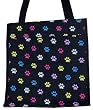 Multi Color Paw Print 12" Square Tote