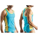 Clever Mens Blue Rio Tank Top Shirt Large