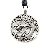 Mystical & Magical Pewter Druid Tree of Life Celtic Sacred Pentagram Pentacle Wiccan Pagan Necklace Pendant. Comes with a Complementary Jewellery Bag