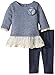 Pippa & Julie Baby-Girls Infant Lace Chambray Set