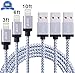 Atill 3Pack 3FT 6FT 10FT Lightning Cable Extra Long Nylon Braided Lightning to USB Charging Cord Charger for iPhone 6s,6, 6plus,6s plus, iPhone 5s 5 5c SE, iPad & iPod -White