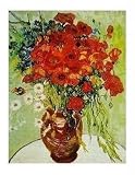 Vincent Van Gogh - Vase Mit Margueriten Und Mohnblumen Poster Kunstdruck (50 x 40cm)