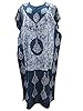 Hippy Boho Kaftan Blue Cotton Batik Sleepwear Long Caftan Dress