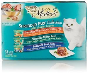 Fancy Feast Elegant Medleys, Shredded Fare Collection 3-Flavor Variety Pack (12 Count, 3 Oz Each) Fancy Feast Elegant Medleys, Shredded Fare Collection 3-Flavor Variety Pack (12 Count, 3 Oz Each)