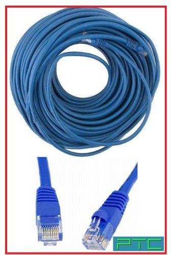 PTC 50ft BLUE CAT5E Premium EIA/TIA Verified UTP Network DSL Cable Modem, X-box cable and with molded tanglefree boots - LIFETIME WARRANTY