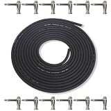 GLS Audio Pedal Board Kit DIY Patch Cables Cords - 15ft Cable with 12 Right Angled 1/4