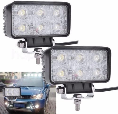 Wellness Everything 2PCS 18W REC LED Work Light Bar Spot Beam Off Road Lamp High Power for ATV Jeep 4x4 Tractor Truck Light Fog Driving Bar Rree Truck SUV Car (18-S)