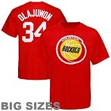 NBA Majestic Houston Rockets #34 Hakeem Olajuwon Red Retired Player Throwback Big Sizes T-shirt (XXX-Large)