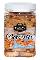 Torino Gourmet Biscotti, Almond, 16-Ounce Jars (Pack of 3)