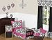 Hot Pink, Black and White Isabella Decorative Accent Throw Pillow by Sweet Jojo Designs