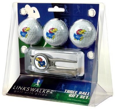 Kansas Jayhawks 3 Golf Ball Gift Pack W/ Kool Tool - Ncaa College Athletics