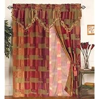 MOROCCAN TAPESTRY Curtain Set w/ Valance/Sheer/Tassels