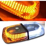 Xprite White & Amber Emergency Hazard Warning LED Mini bar Strobe Light w/ Magnetic Base