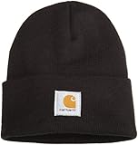 Carhartt Warm Acrylic Watch Hat with Front Carhartt Logo Black
