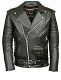 UPC 101011010047 product image for MILWAUKEE LEATHER Men's Classic Side Lace Police Style Motorcycle Jacket (Black, | upcitemdb.com
