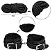 xhorizon TM FL1 10 Pcs Under Bed Bondage Kit Restraints Love Soft Cuff Bracelets Set (Black)