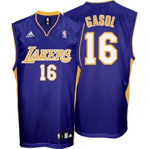 Pau Gasol Jersey: adidas Purple Replica #16 Los Angeles Lakers Jersey