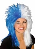 Team Sports Fan Blue and White Wig