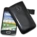 Suncase Ledertasche (Lasche mit R�ckzugfunktion) f�r Samsung Galaxy Ace S5830i schwarz
