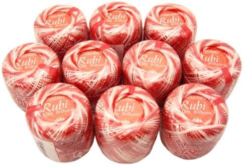 Lot 10 Balls Variegated Red Size 8 Perle/pearl Cotton Threads for Crochet, Hardanger, Cross Stitch, Needlepoint and Other Hand Embroidery Crafts