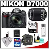 Nikon D7000 Digital SLR Camera & 18-105mm VR + 55-200mm Lens + 8GB Card + F ....