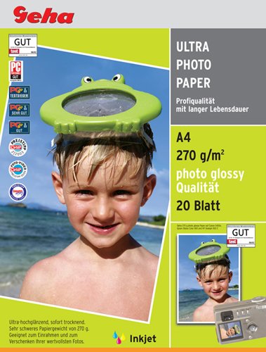 Geha Ultra Fotopapier photoglossy DIN A4 270g 20 Blatt