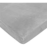 American Baby Company Heavenly Soft Chenille Fitted Pack N Play Playard Sheet, Gray, 27" x 39"