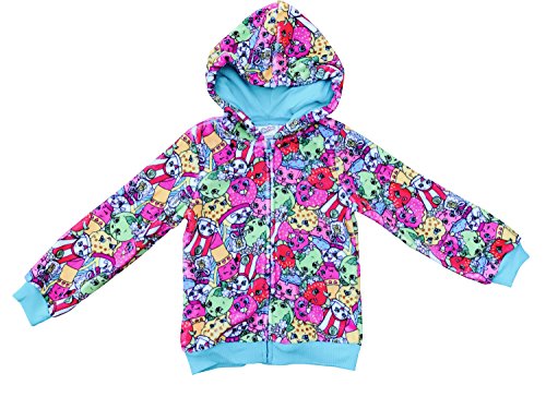 Shopkins Girls Woobie Shopkins All Over Print Hoodie Super Soft Blue