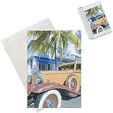 Photo Jigsaw Puzzle of Vintage car by art deco building, Ocean Drive, Art Deco District, South Beach, from Robert Harding