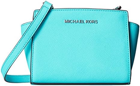 MICHAEL Michael Kors Selma Saffiano Leather Mini Messenger (Aquamarine)